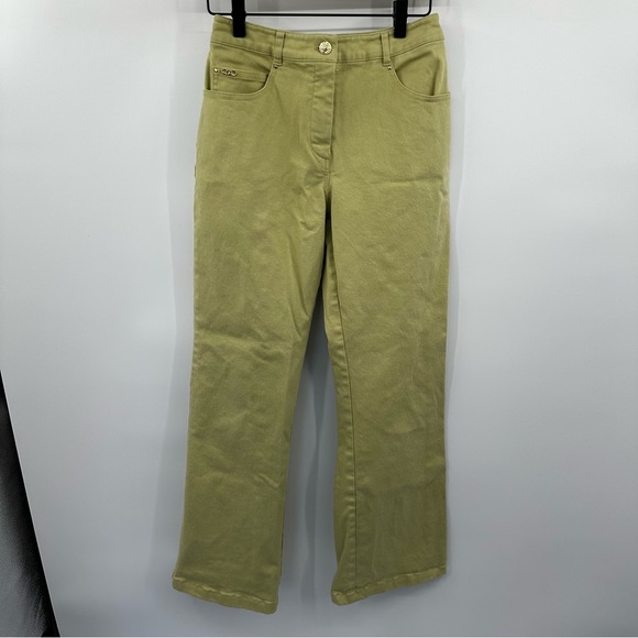 St John Sport By Marie Gray Womens Bootcut Denim Vintage Jeans Green 2 High Rise - Picture 1 of 10